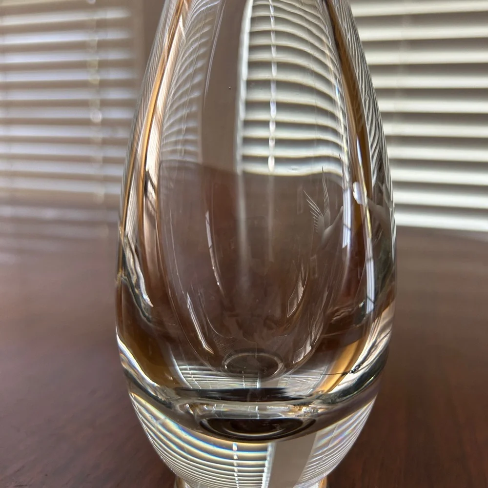 Elegant Glass Numbered 6 inch tall clear glass VASE